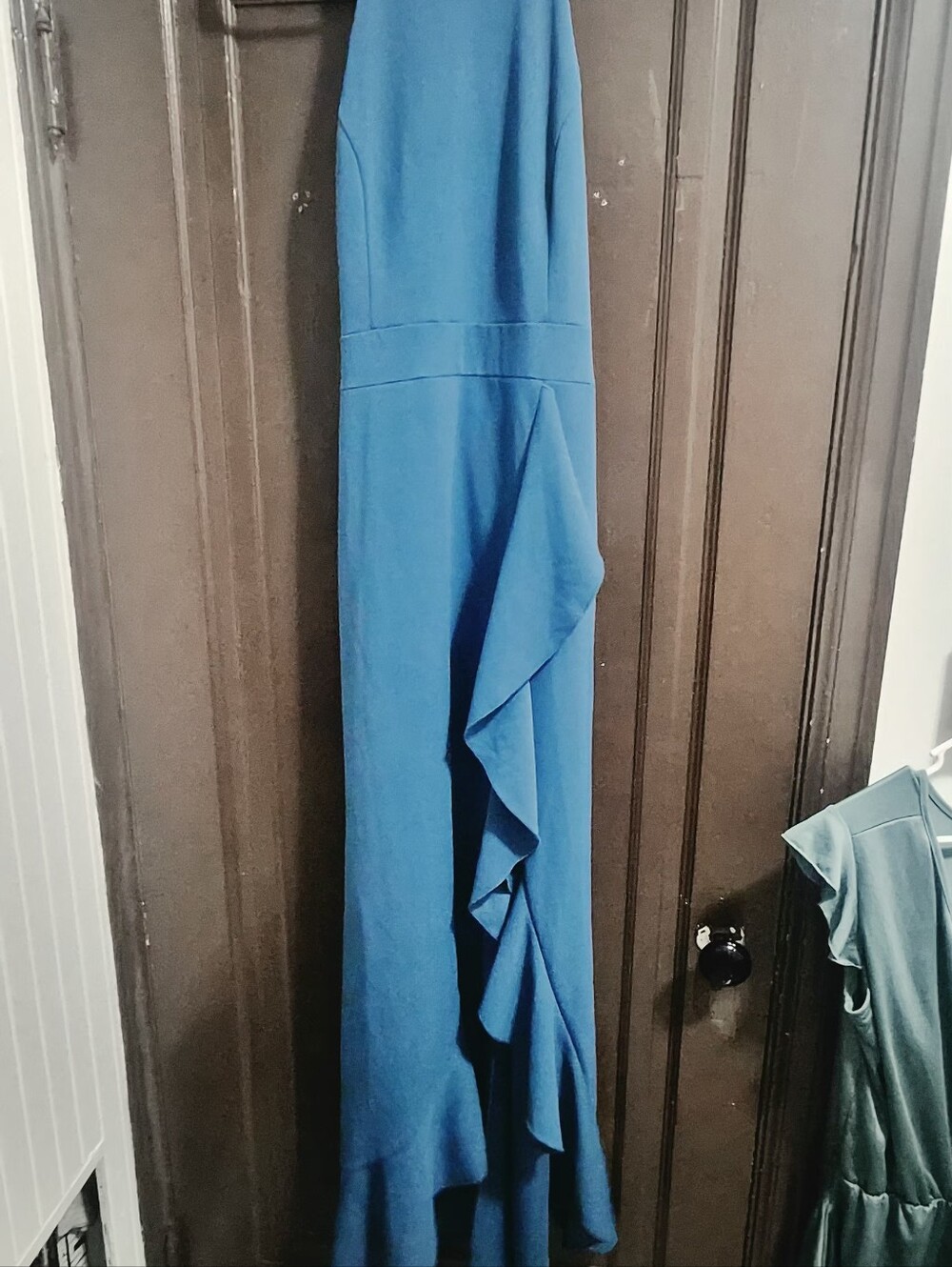 Blue Ruffle Maxi Dress - Stylish Women's Evening Gown
